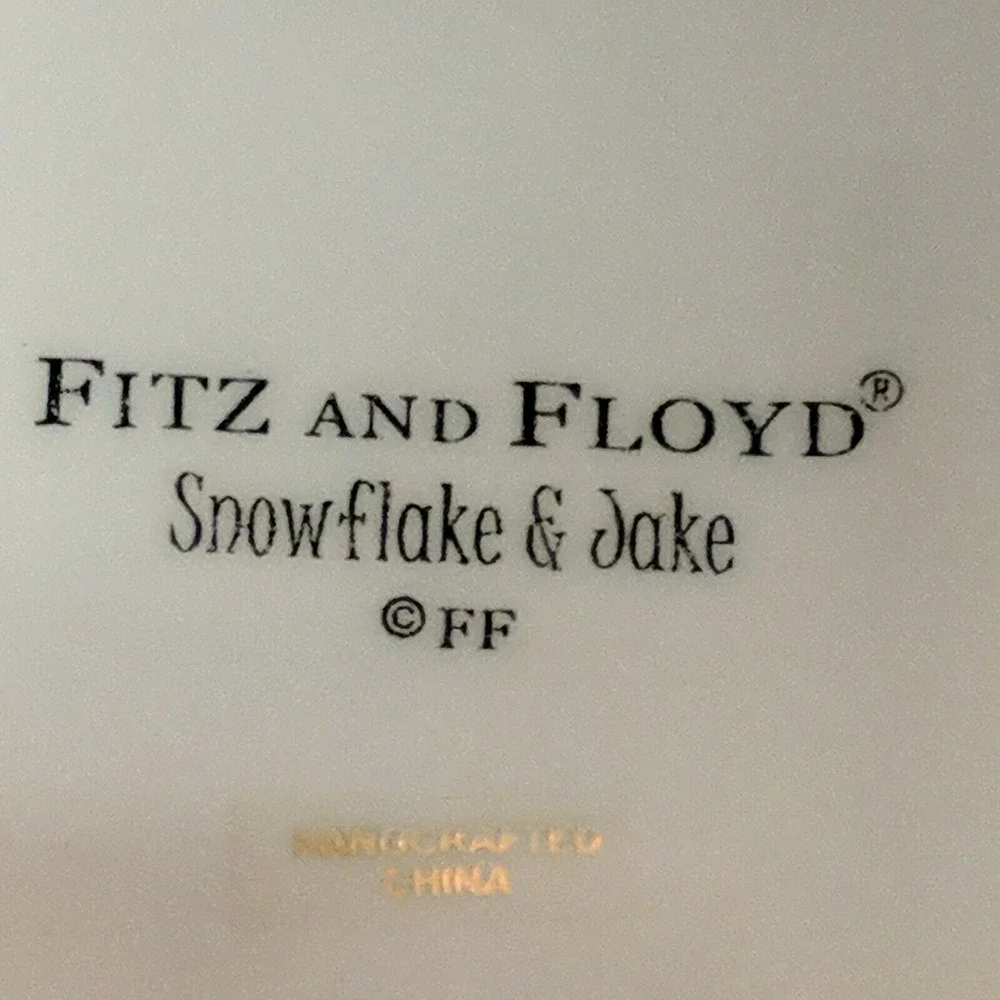 Fitz and Floyd Snowflake & Jake Serving Plate Snowman ##